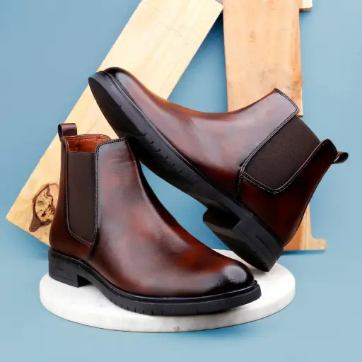 Synthetic Leather Chelsea Boots For Men